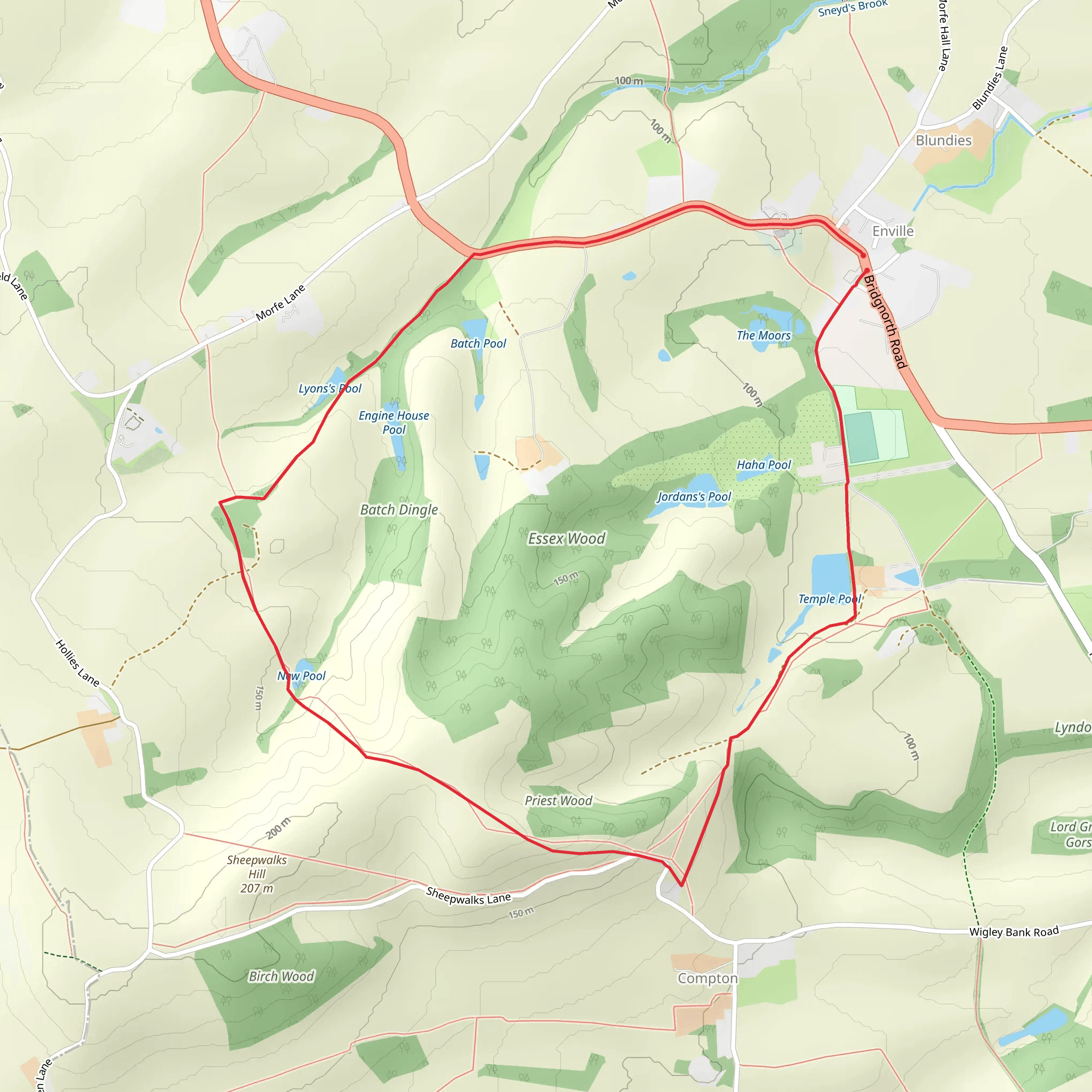 Enville Estate and the Sheepwalks mobile static map