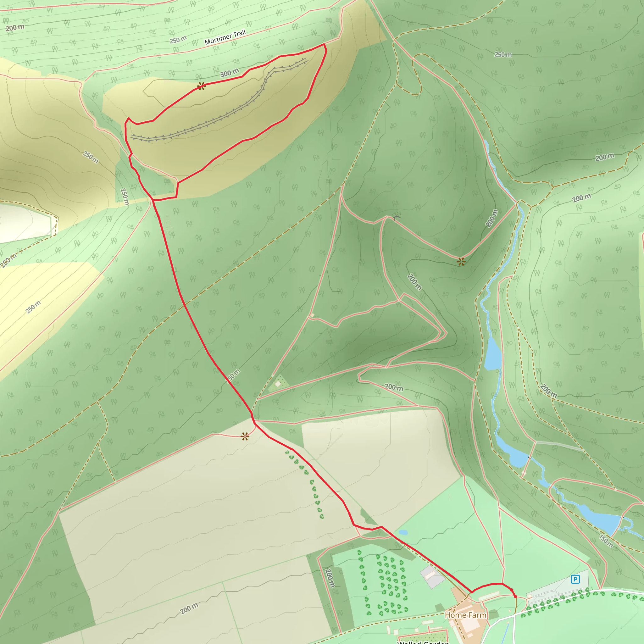 Croft Ambrey Walk at Croft Castle Near Leominster mobile static map