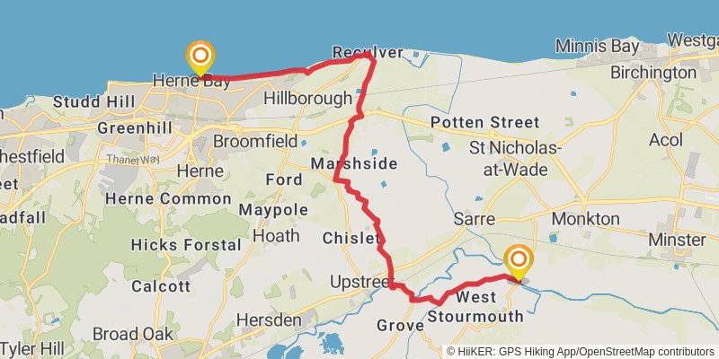 Saxon Shore Way stage 7 Map
