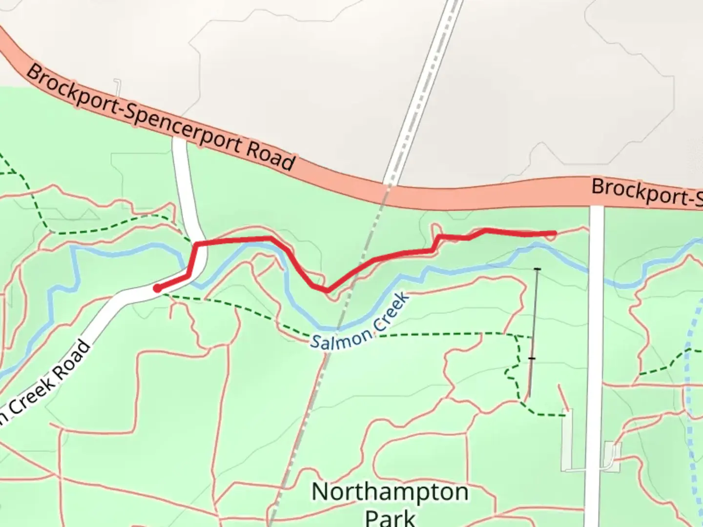 An image depicting the trail Salmon Creek and its surrounding area.