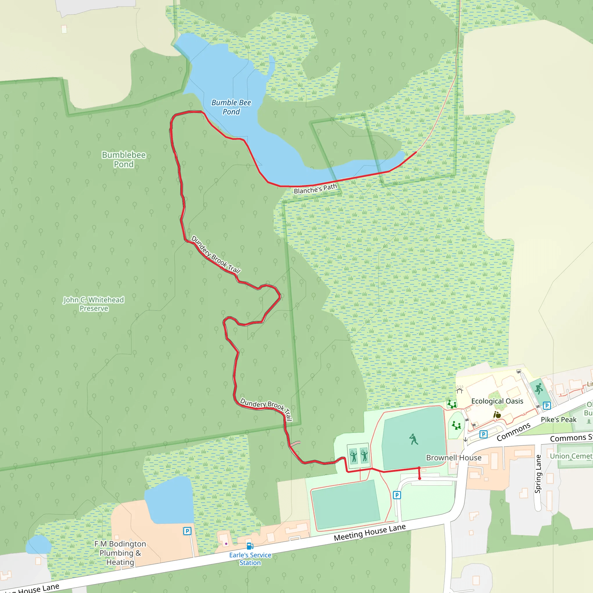 Bumble Bee Pond via Dundery Brook Trail mobile static map