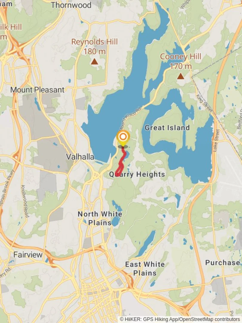 An image depicting the trail South Pond and Red Loop Trail via Cranberry Lake and its surrounding area.