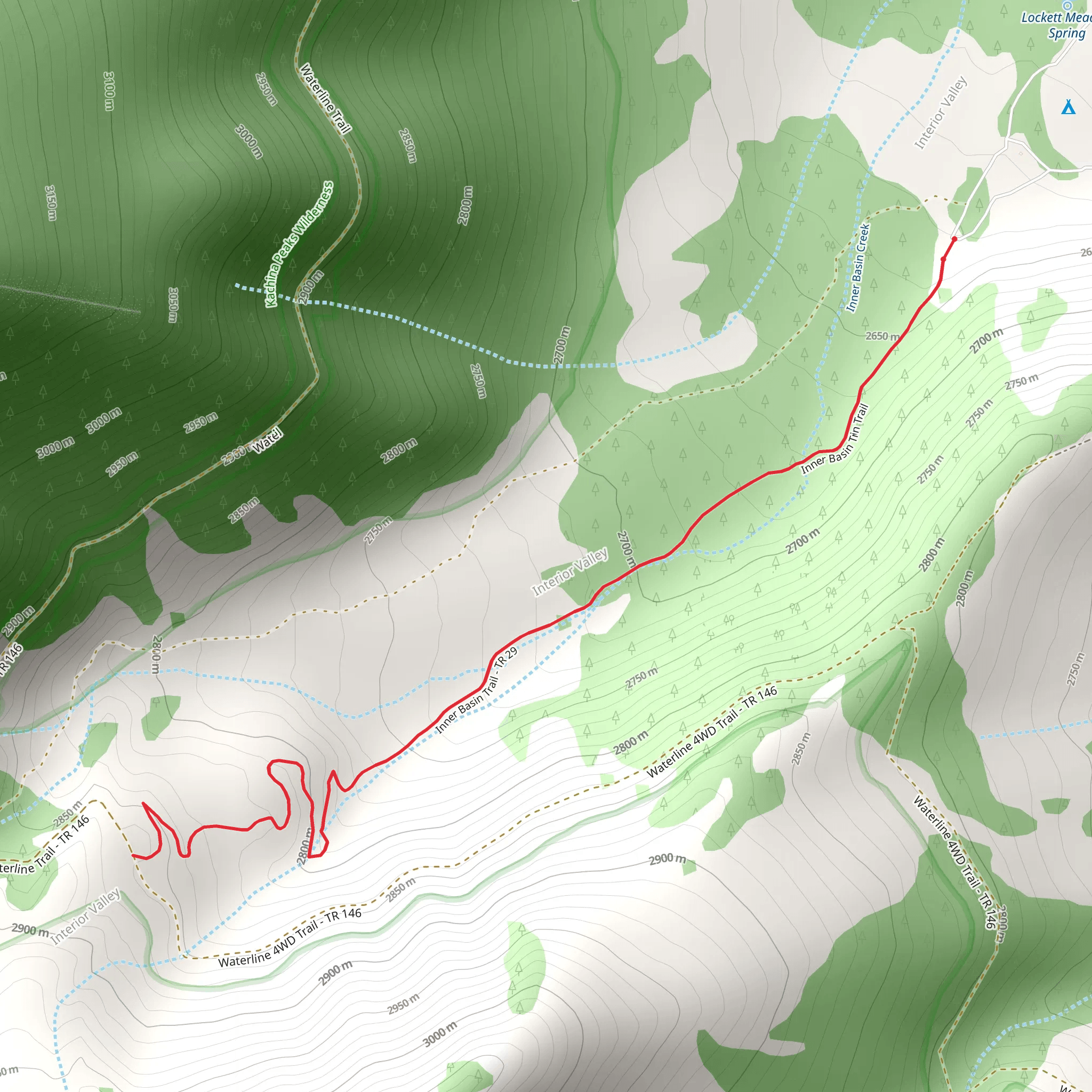 Inner Basin Trail mobile static map