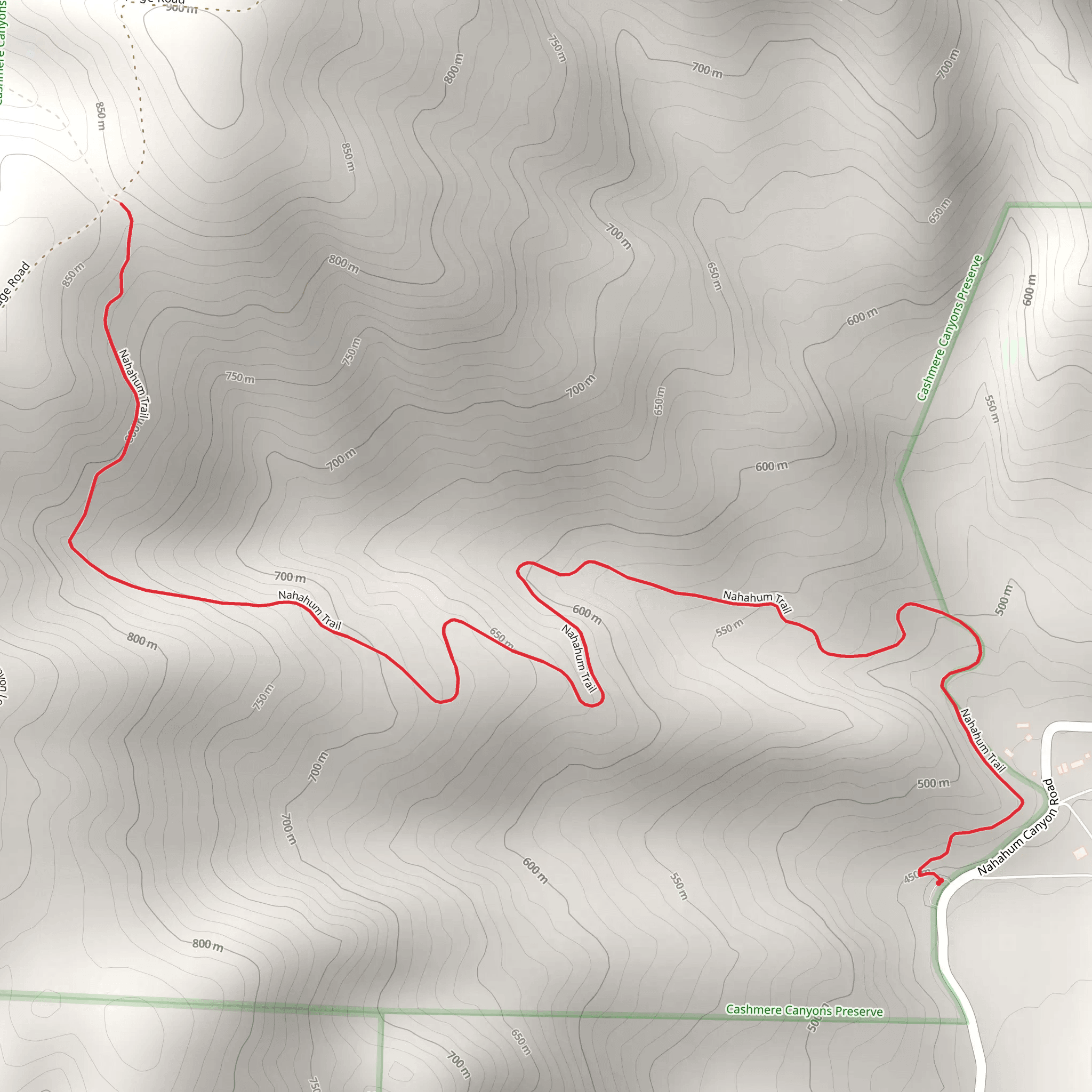Nahahum Trail mobile static map