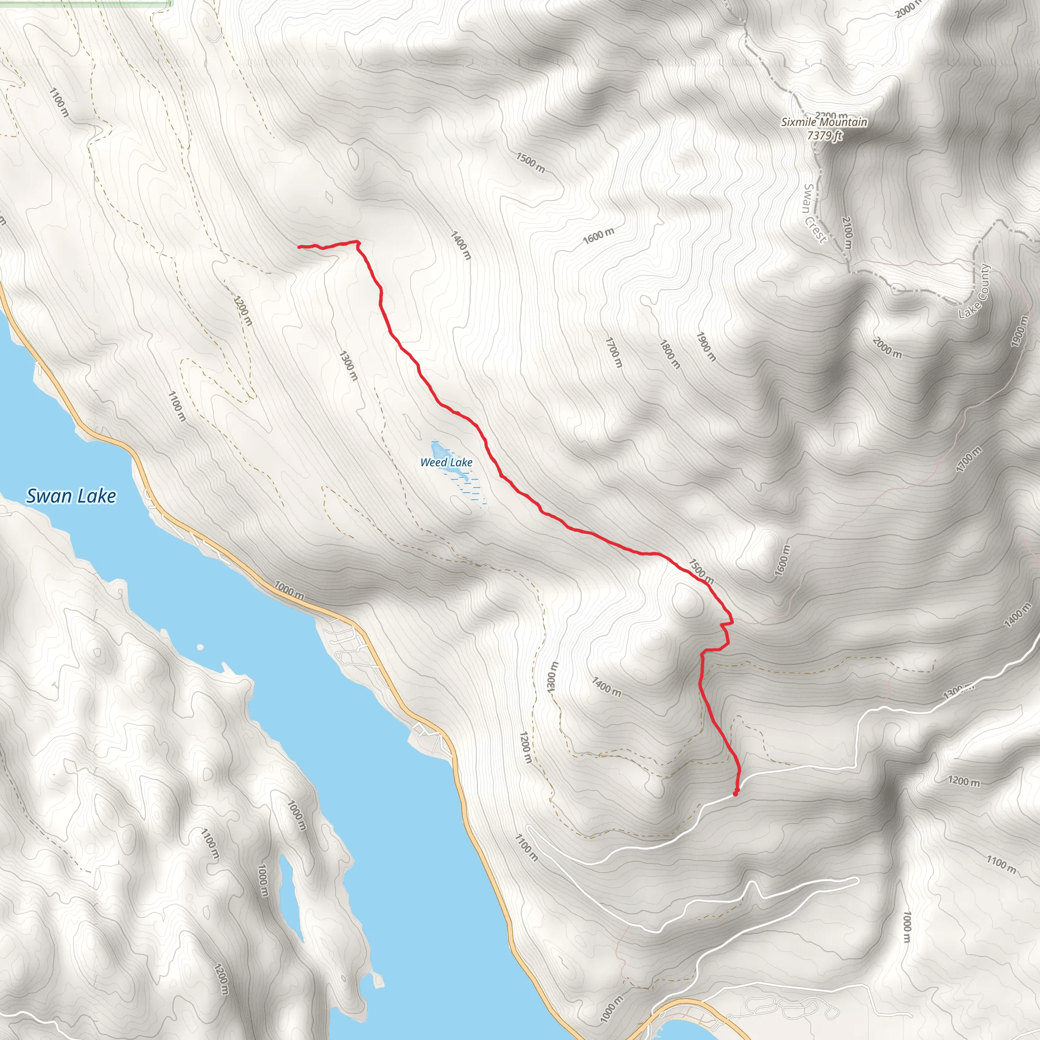Sixmile Sidehill Trail mobile static map