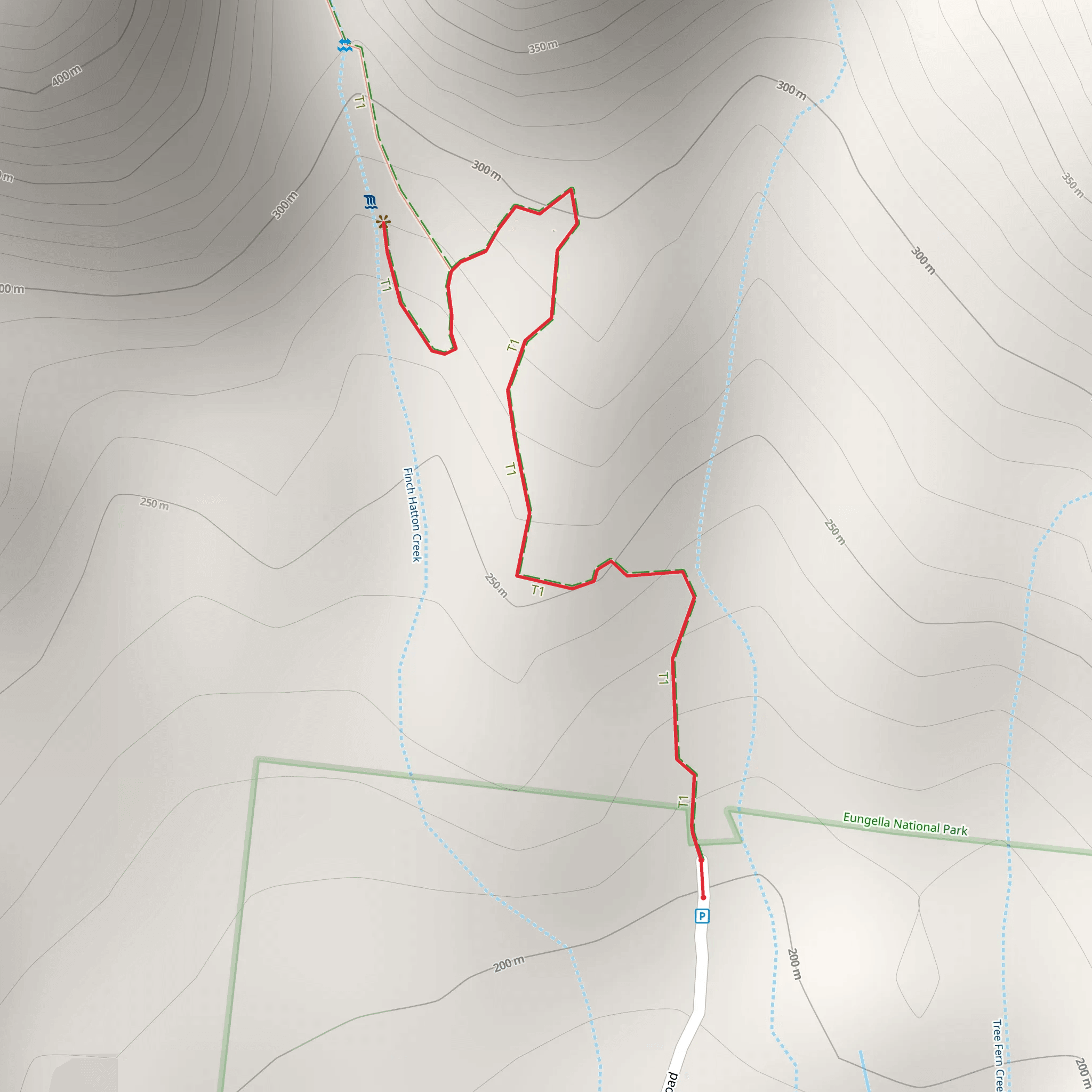 Araluen Cascades Walk mobile static map