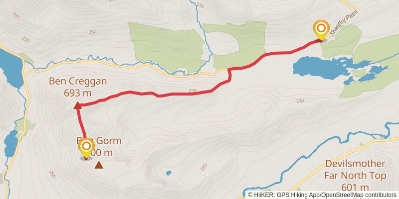 Ben Gorm Mountains Loop stage 2 Map