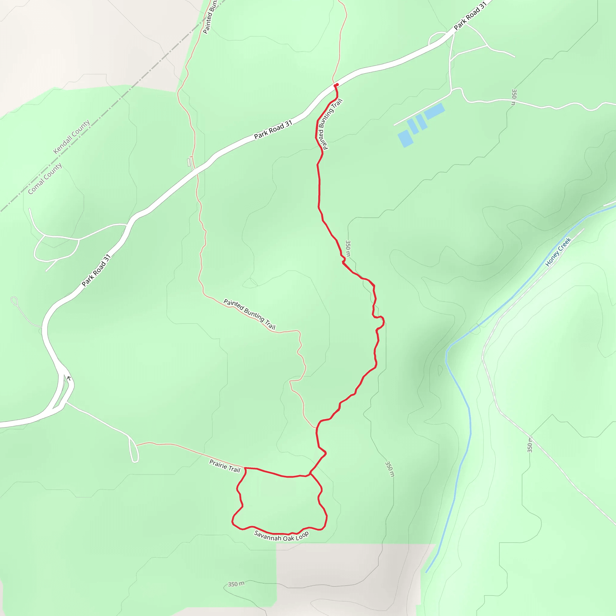 Painted Bunting Trail and Savannah Oak Loop mobile static map