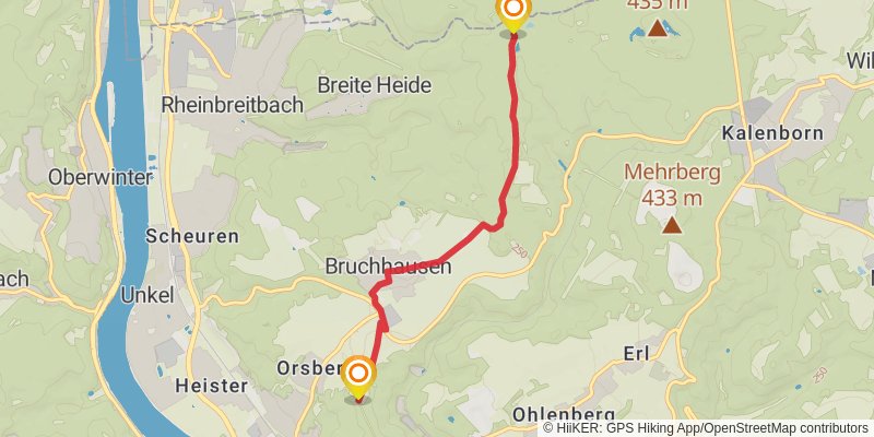 Rheinsteig alt 16 Map