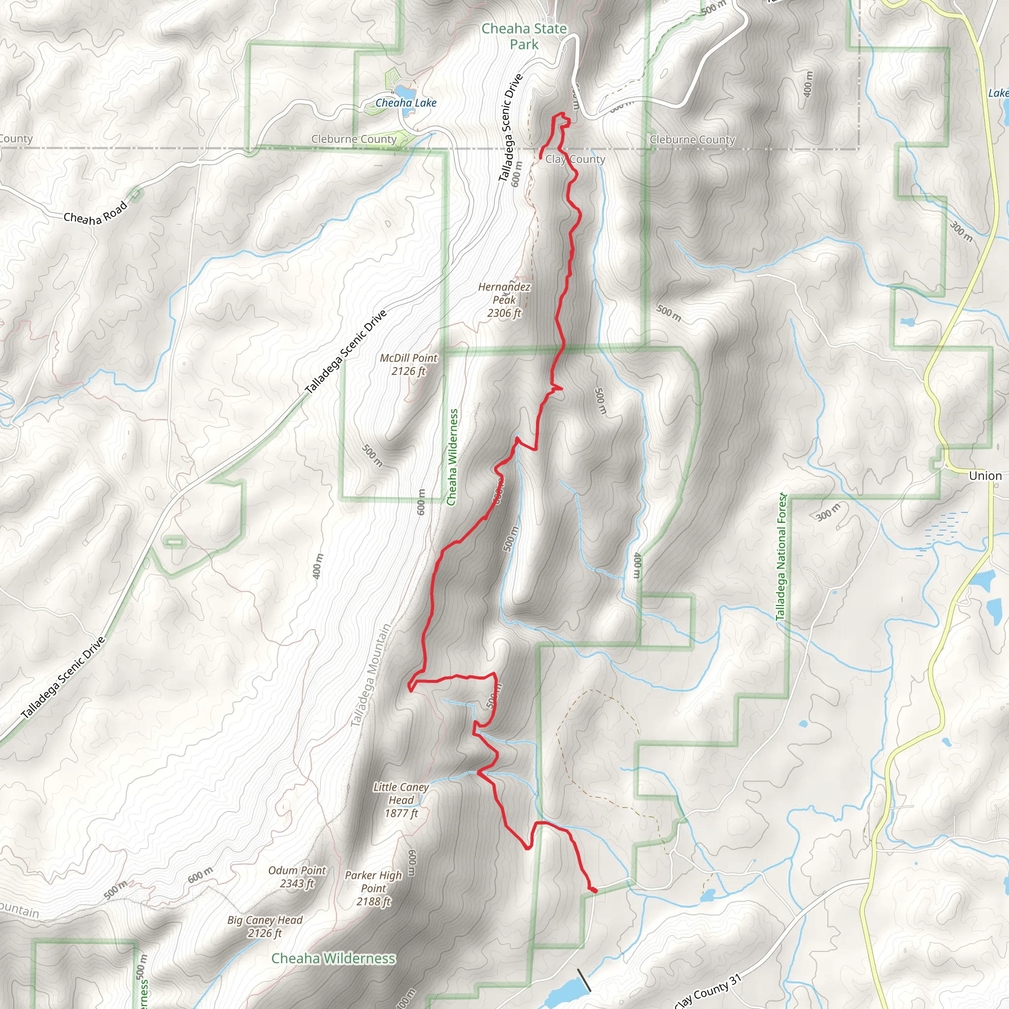 Nubbin Creek and Cave Creek Trail mobile static map