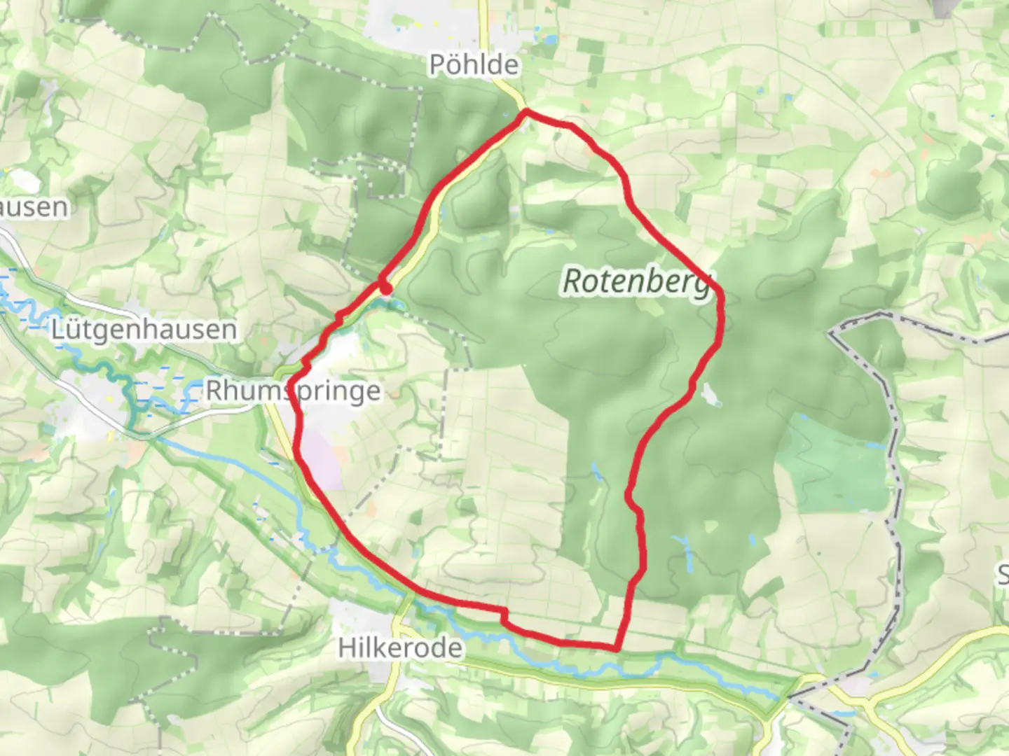 An image depicting the trail RhUmasprung and Rotenberg Loop and its surrounding area.