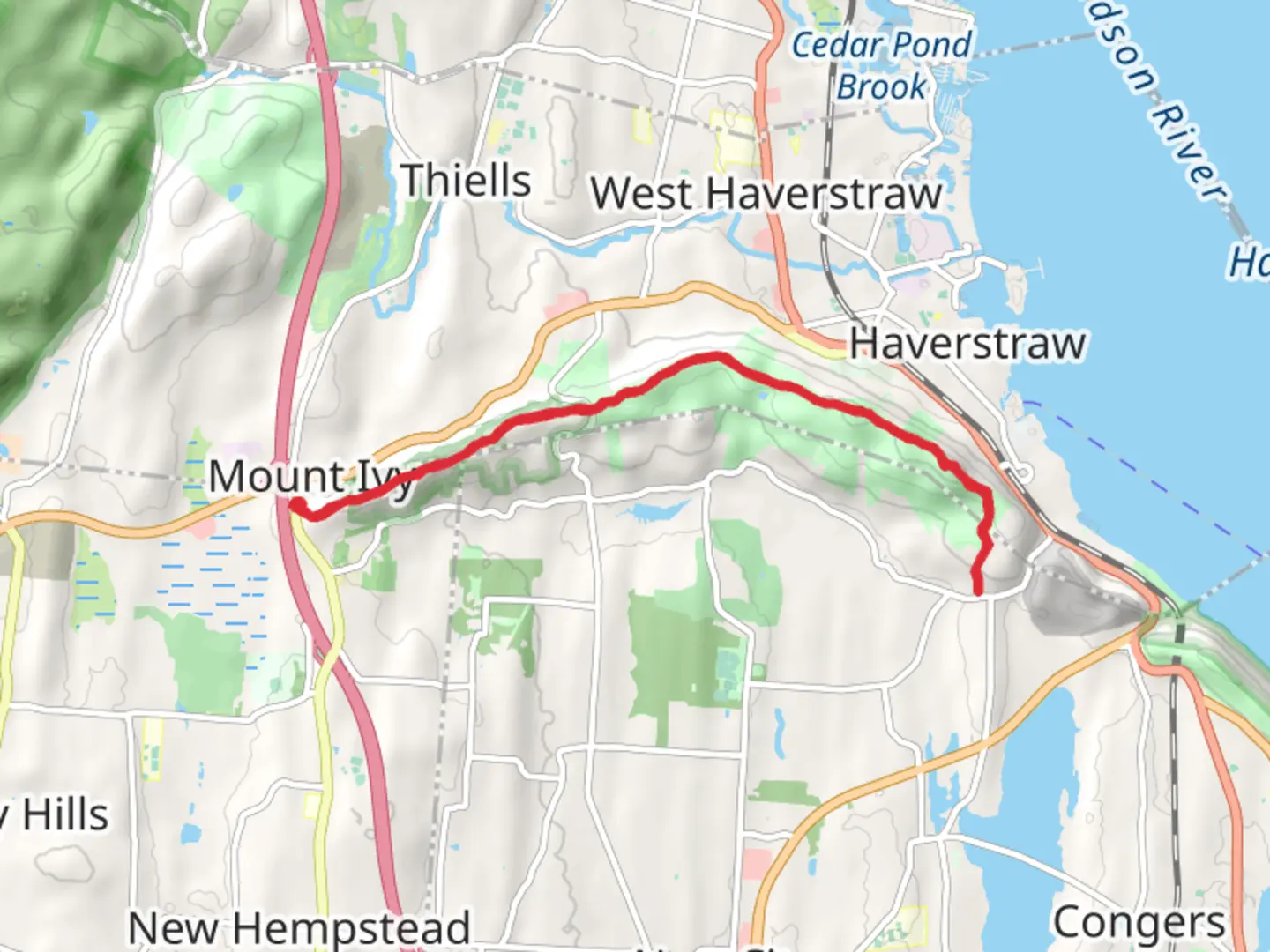 An image depicting the trail Mount Ivy to Centenary via Long Path Trail and its surrounding area.