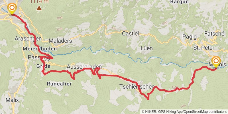 Camino Müstair-Geneva via Martigny stage 8 Map