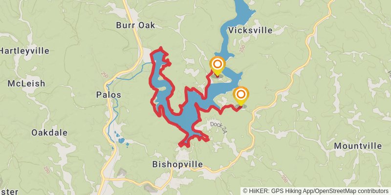 Burr Oak Backpack Trail stage 2 Map