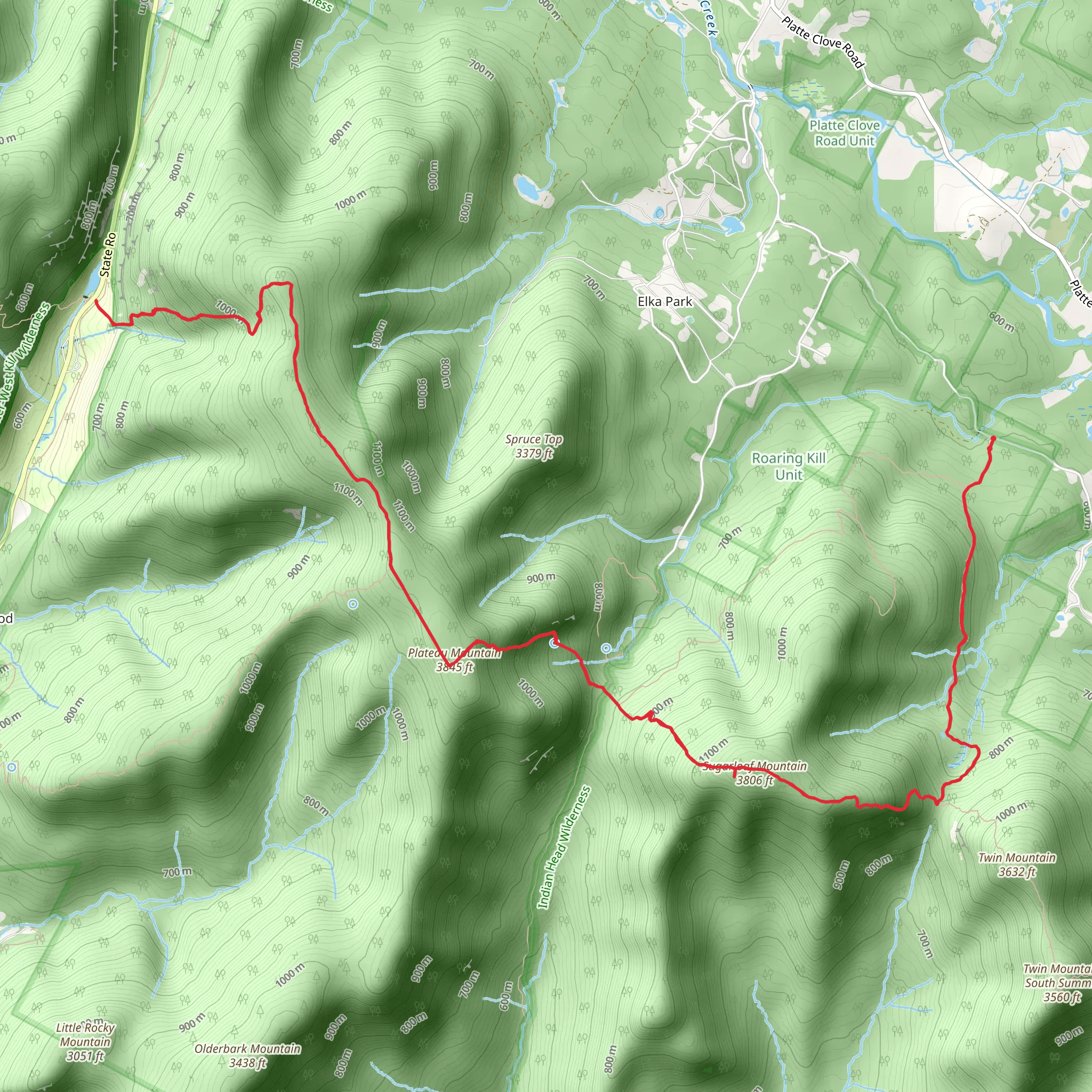 Notch Lake via Pecoy Notch Trail mobile static map