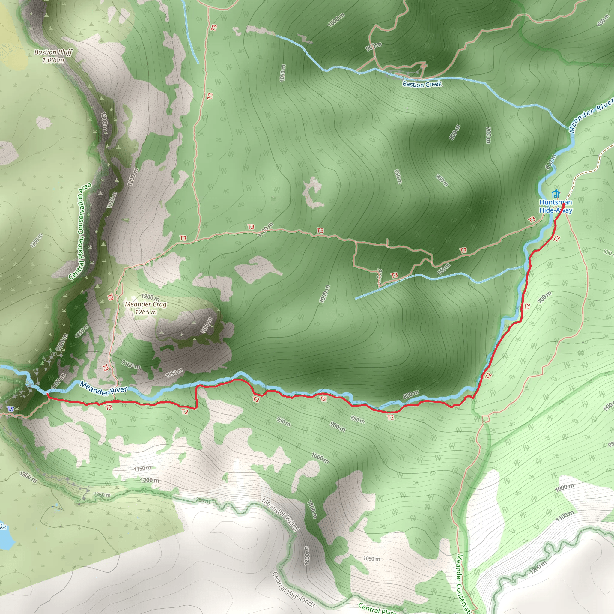 Meander Falls Walk mobile static map