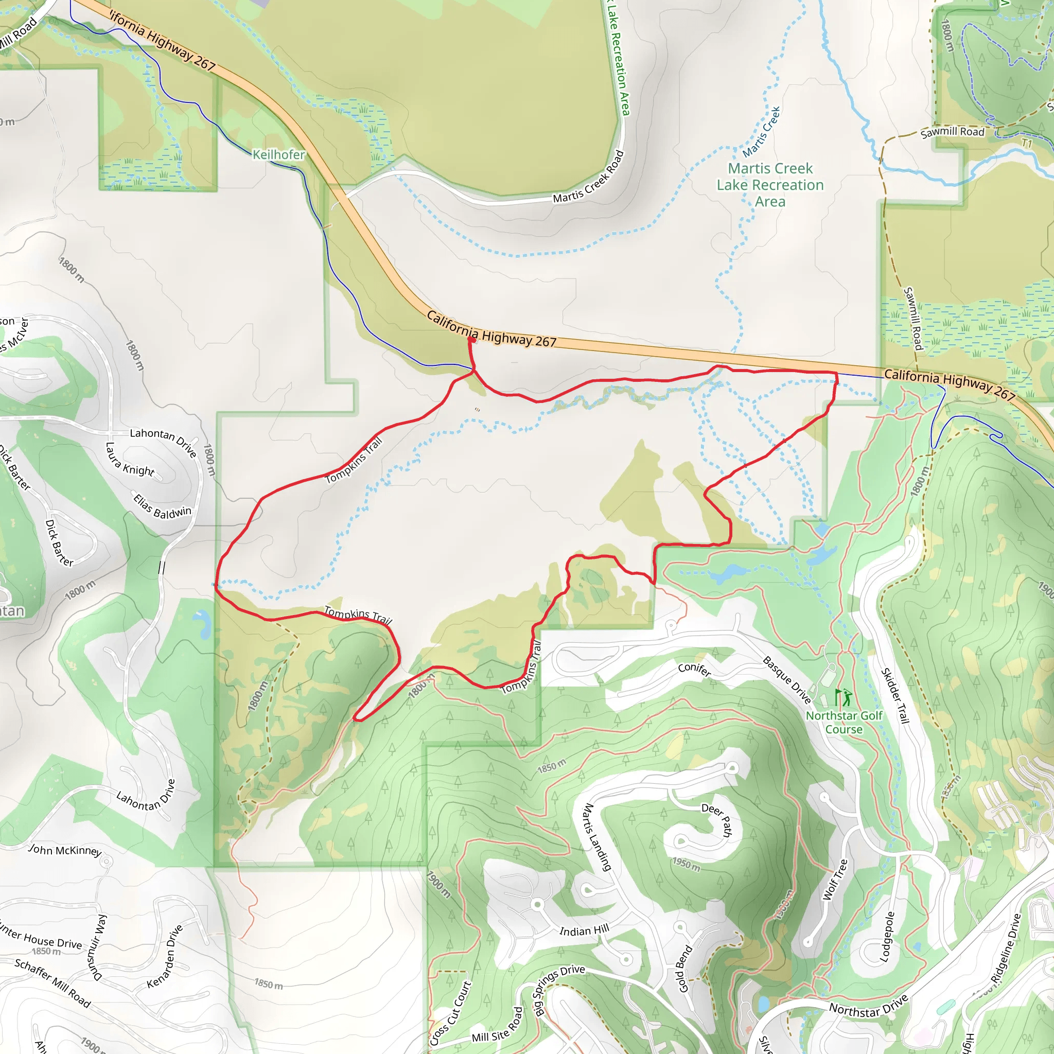 Tompkins and Martis Valley Loop Trail mobile static map