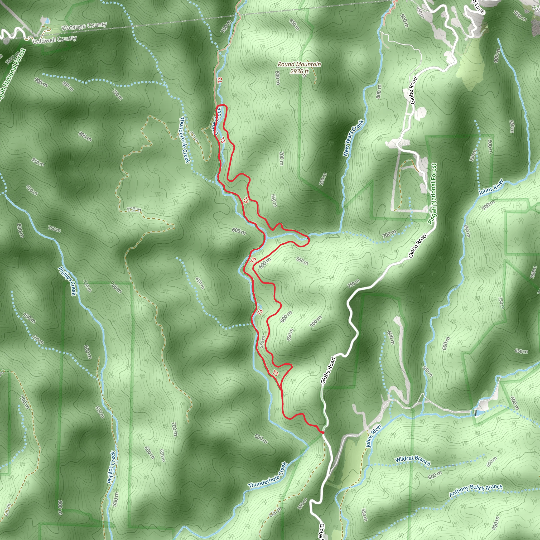 China Creek Trail Loop mobile static map