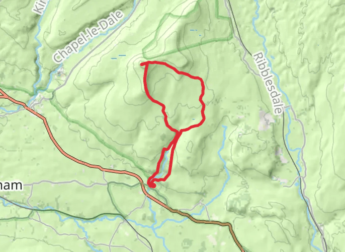 Ingleborough from Clapham mobile static map