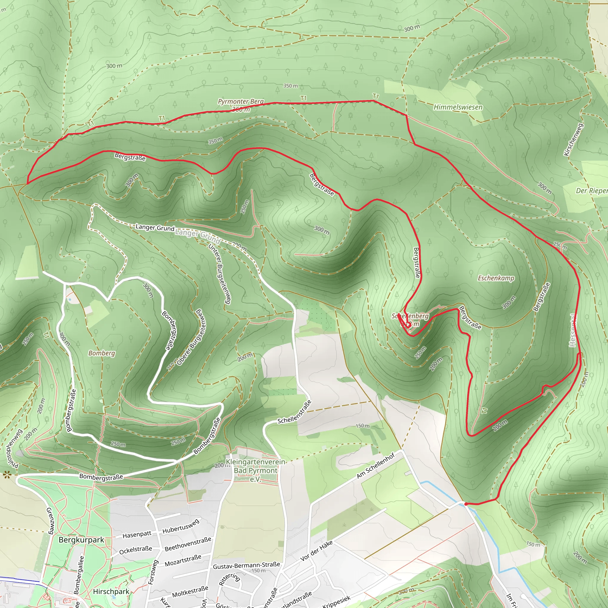 Pyrmonter Berg and Schellenturm Loop mobile static map