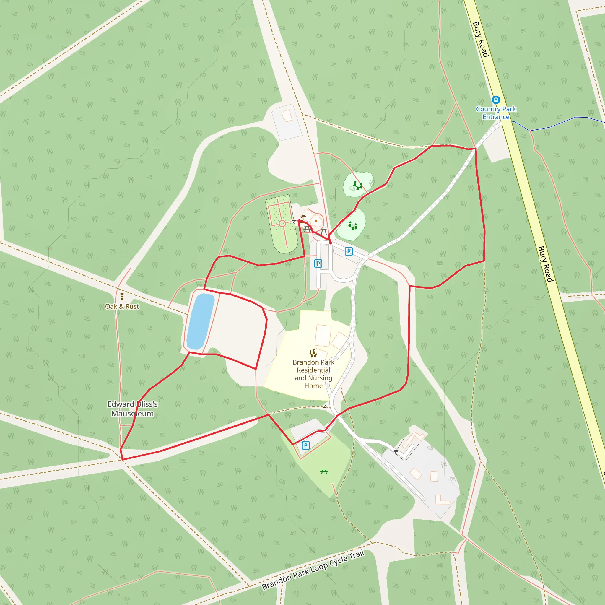 Brandon Park Short Loop mobile static map