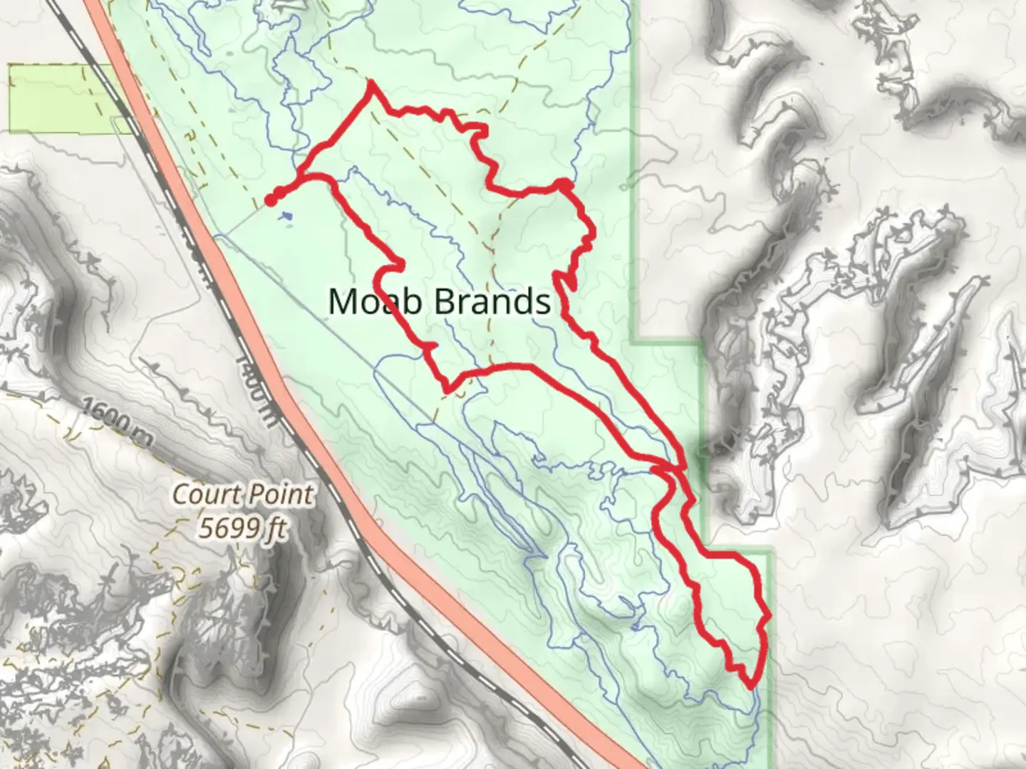 An image depicting the trail EZ, Bar M and Rockin A Loop and its surrounding area.
