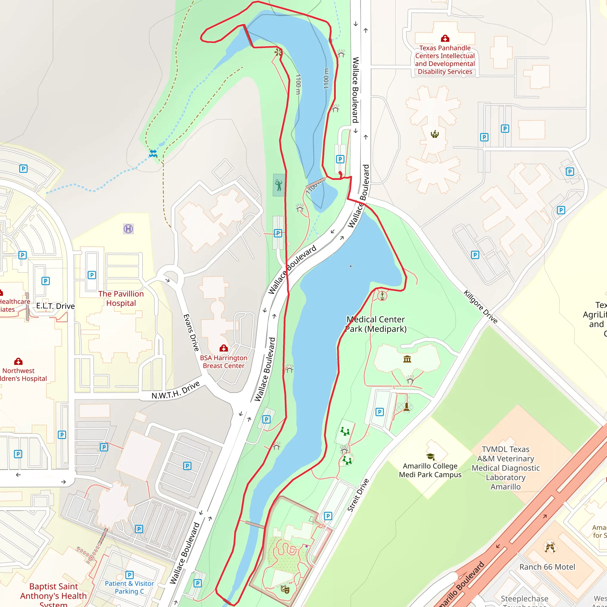 Medipark Lake A and B Loop mobile static map