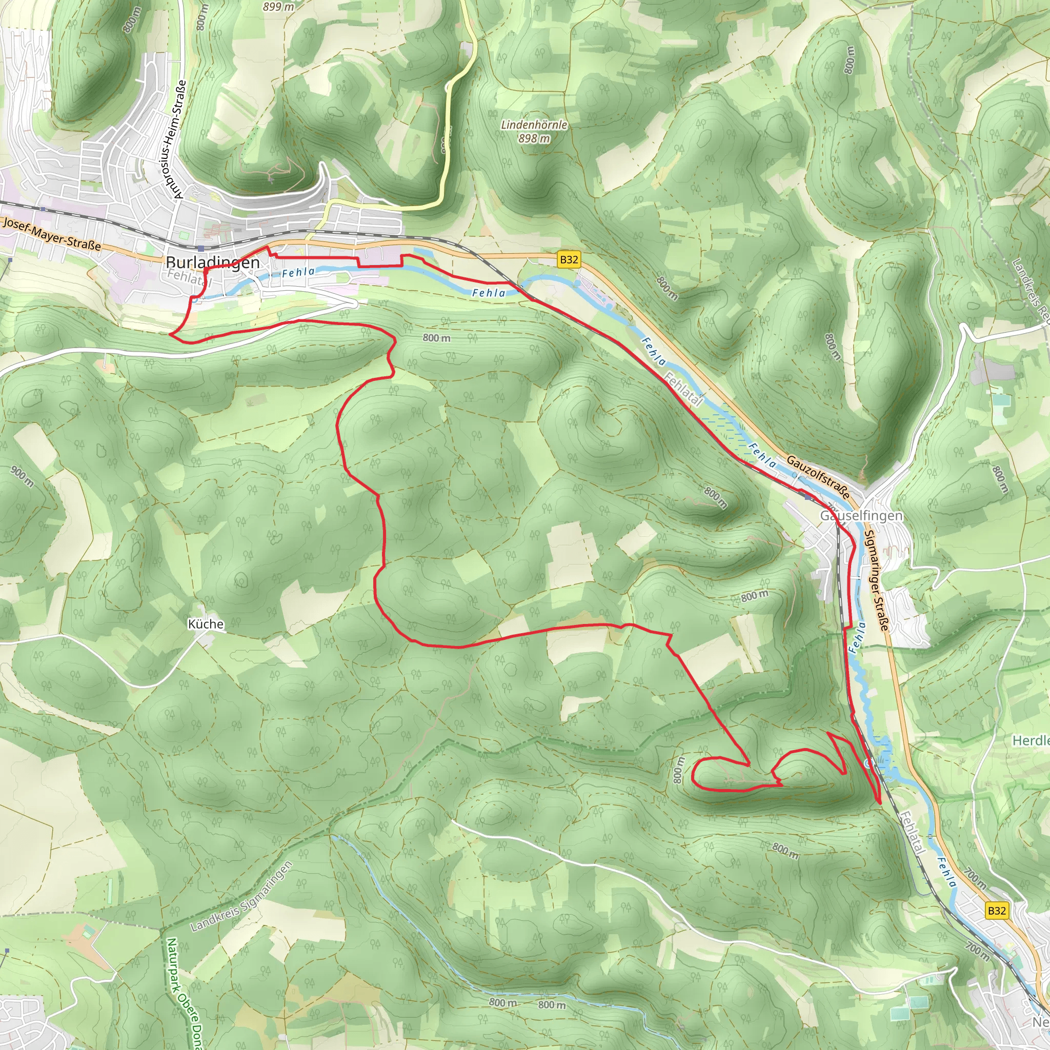 Burladingen and Hinterlichtenstein Loop mobile static map