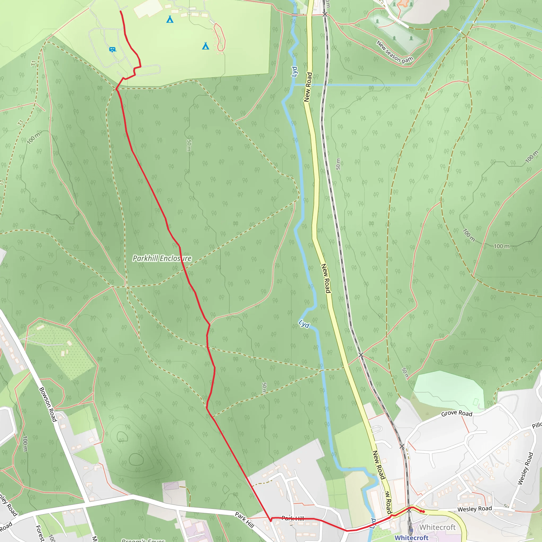 Parkhill Enclosure Walk mobile static map