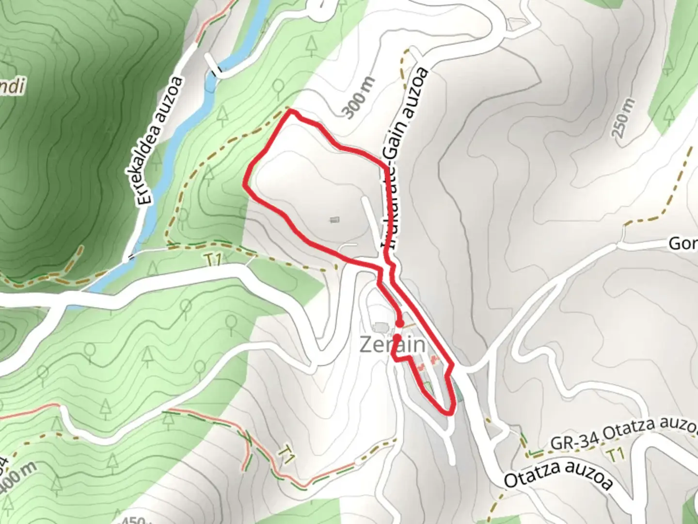 An image depicting the trail Return to Burgomendi SL GI 34 and its surrounding area.