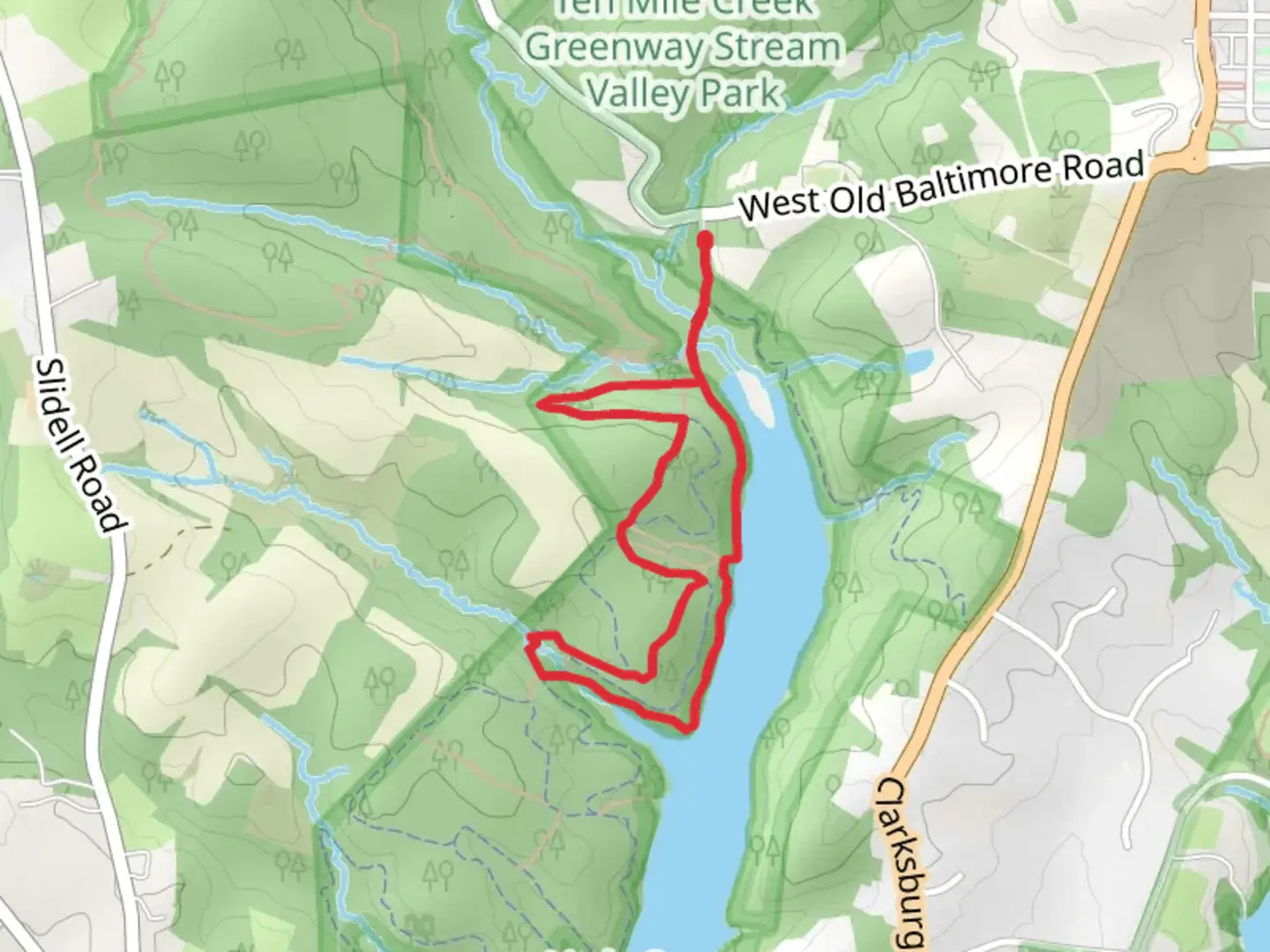 An image depicting the trail Ten Mile Creek Loop Trail and its surrounding area.