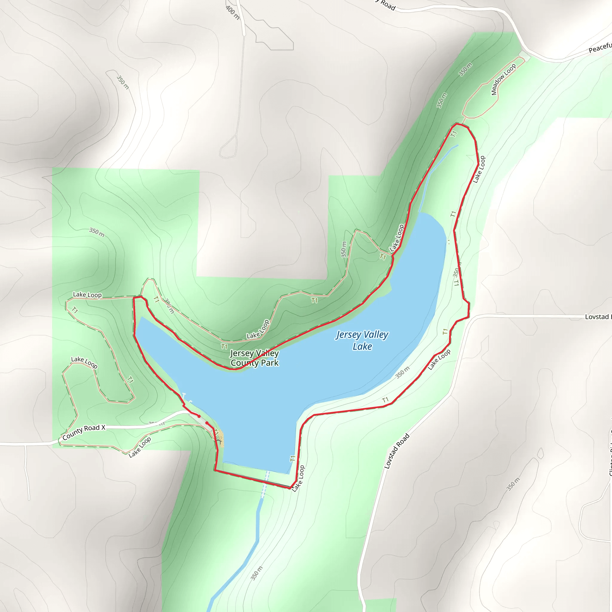 Jersey Valley Lake Loop mobile static map