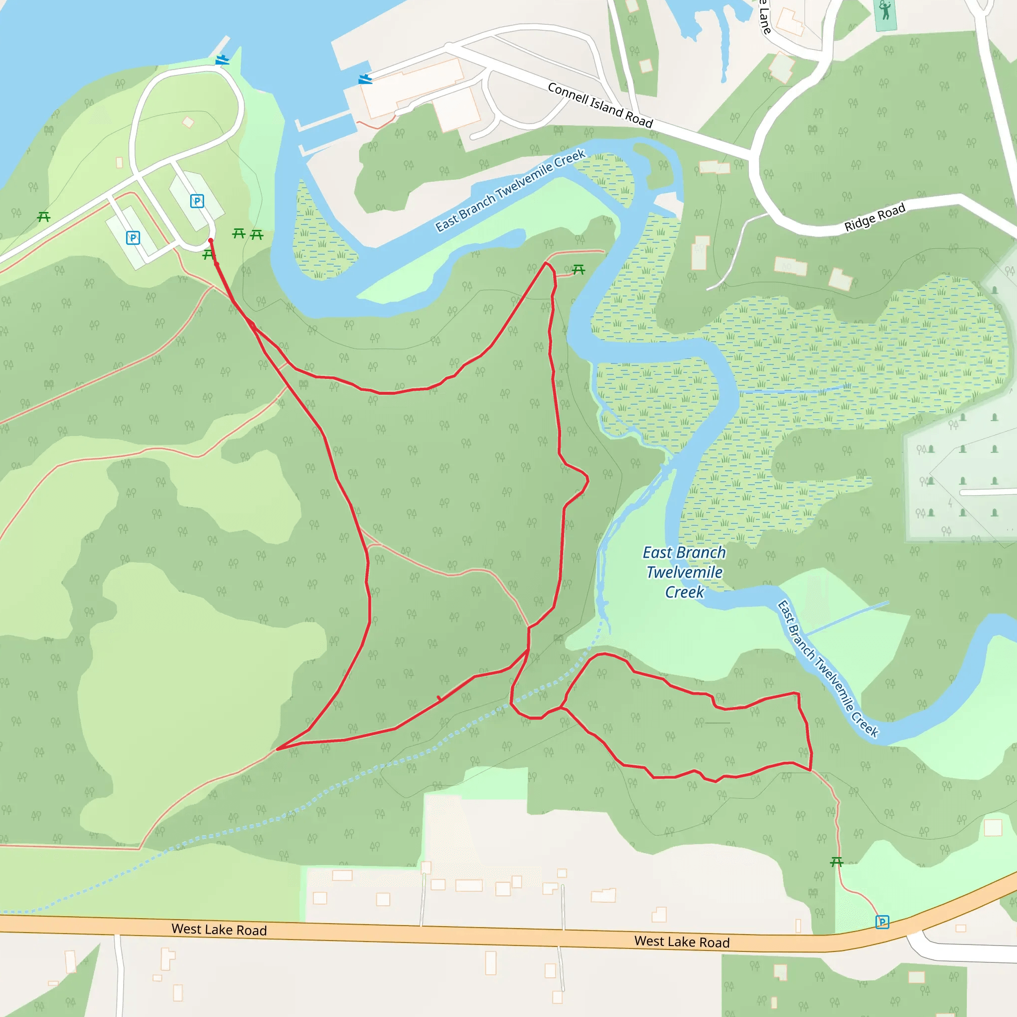 East Branch Twelvemile Creek Loop mobile static map