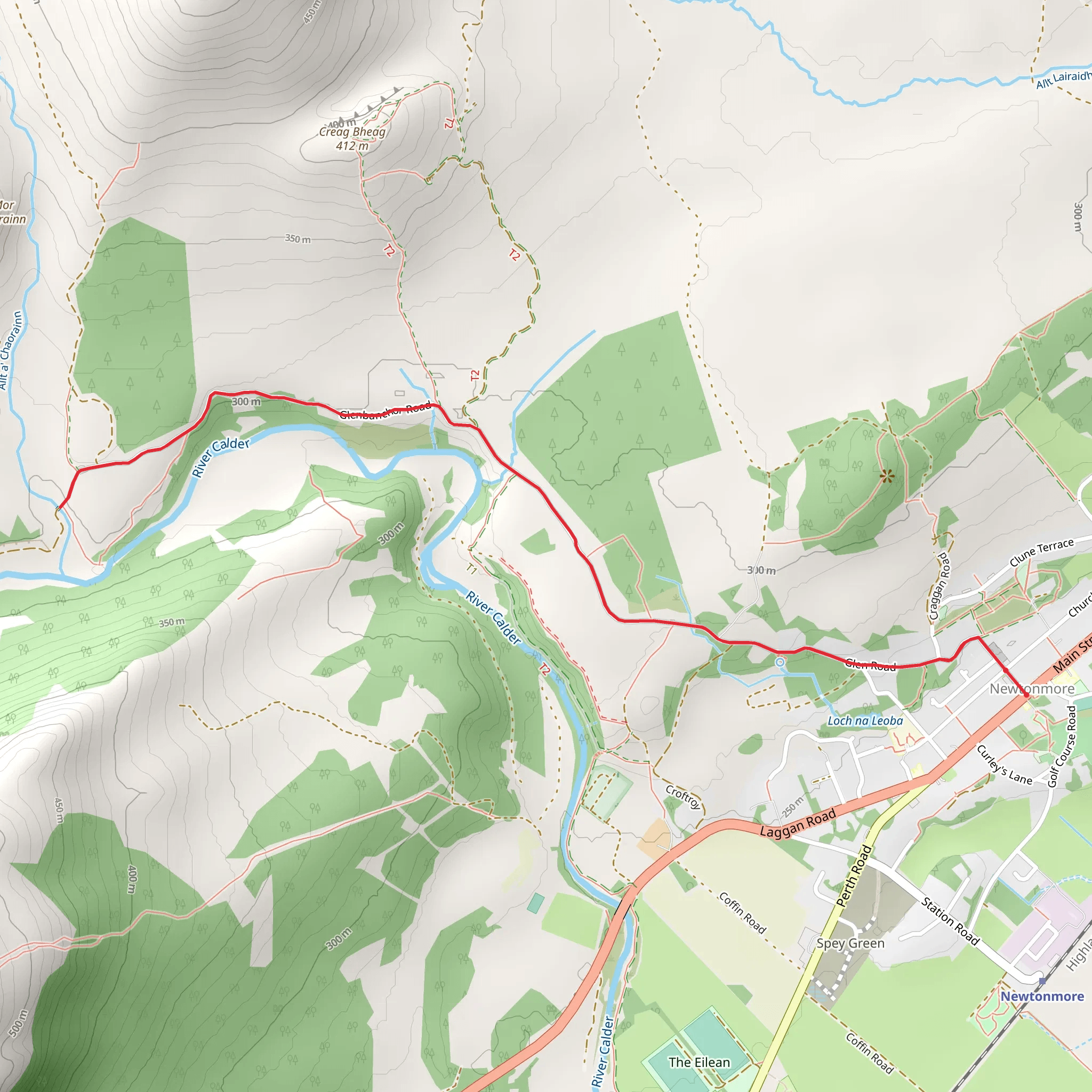 Newtonmore Path - Dalchurn Bridge Trail mobile static map