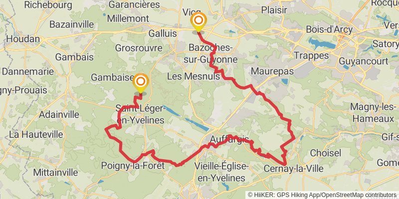 GR 22 - De Paris Au Mont Saint Michel alt 2 Map