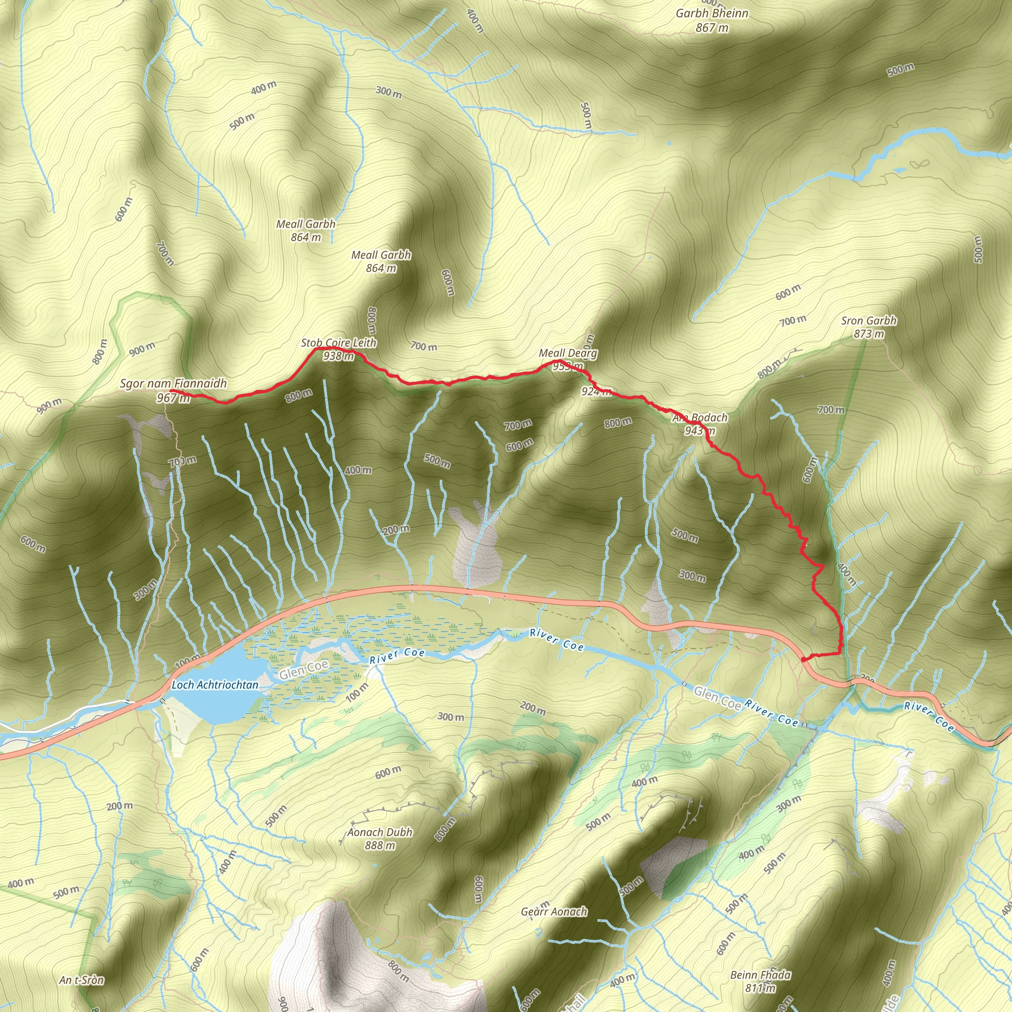 Sgòrr nam Fiannaidh - Aonach Eagach mobile static map