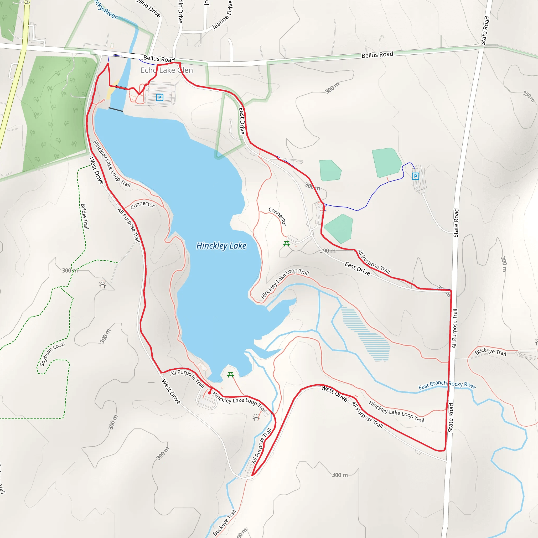 Hinckley Lake and Hinckley Reservation Loop mobile static map