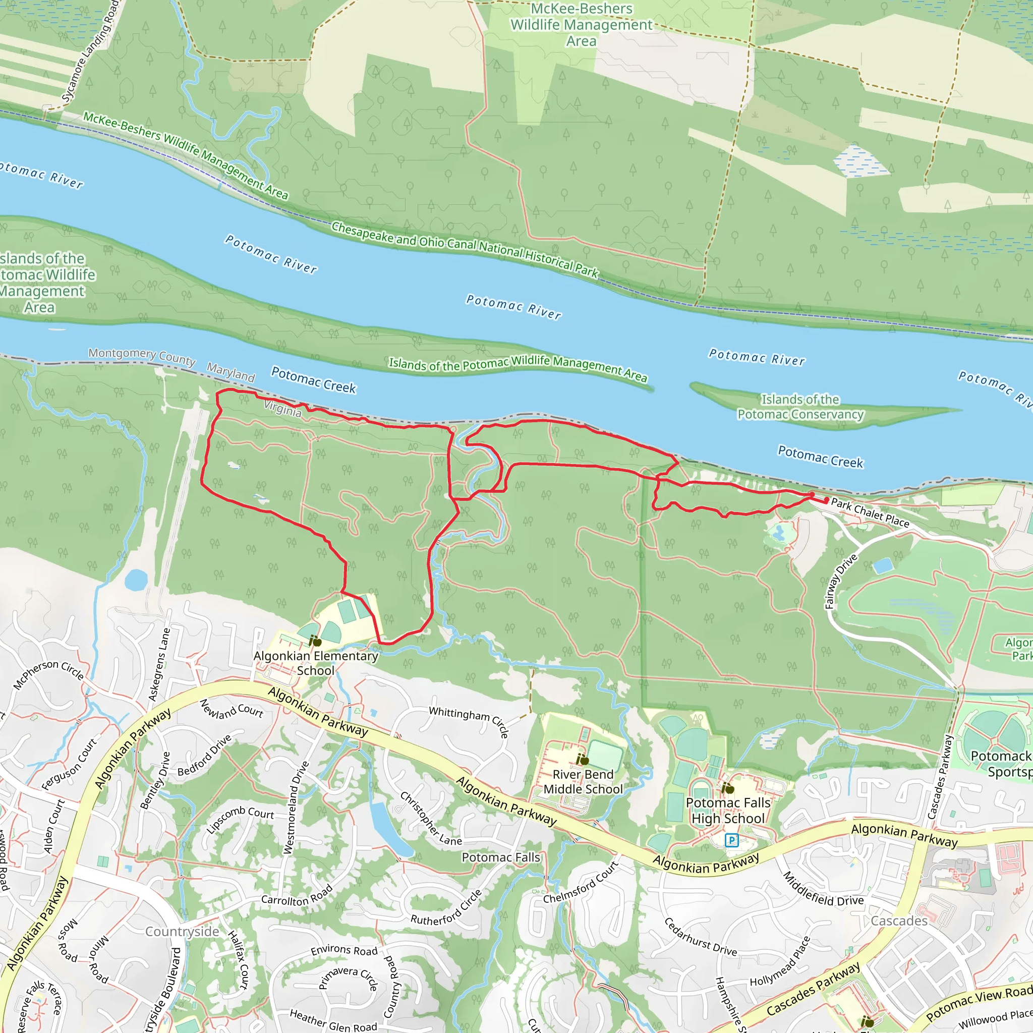 White Trail, Barred Owl Trail and West River Loop Trail mobile static map