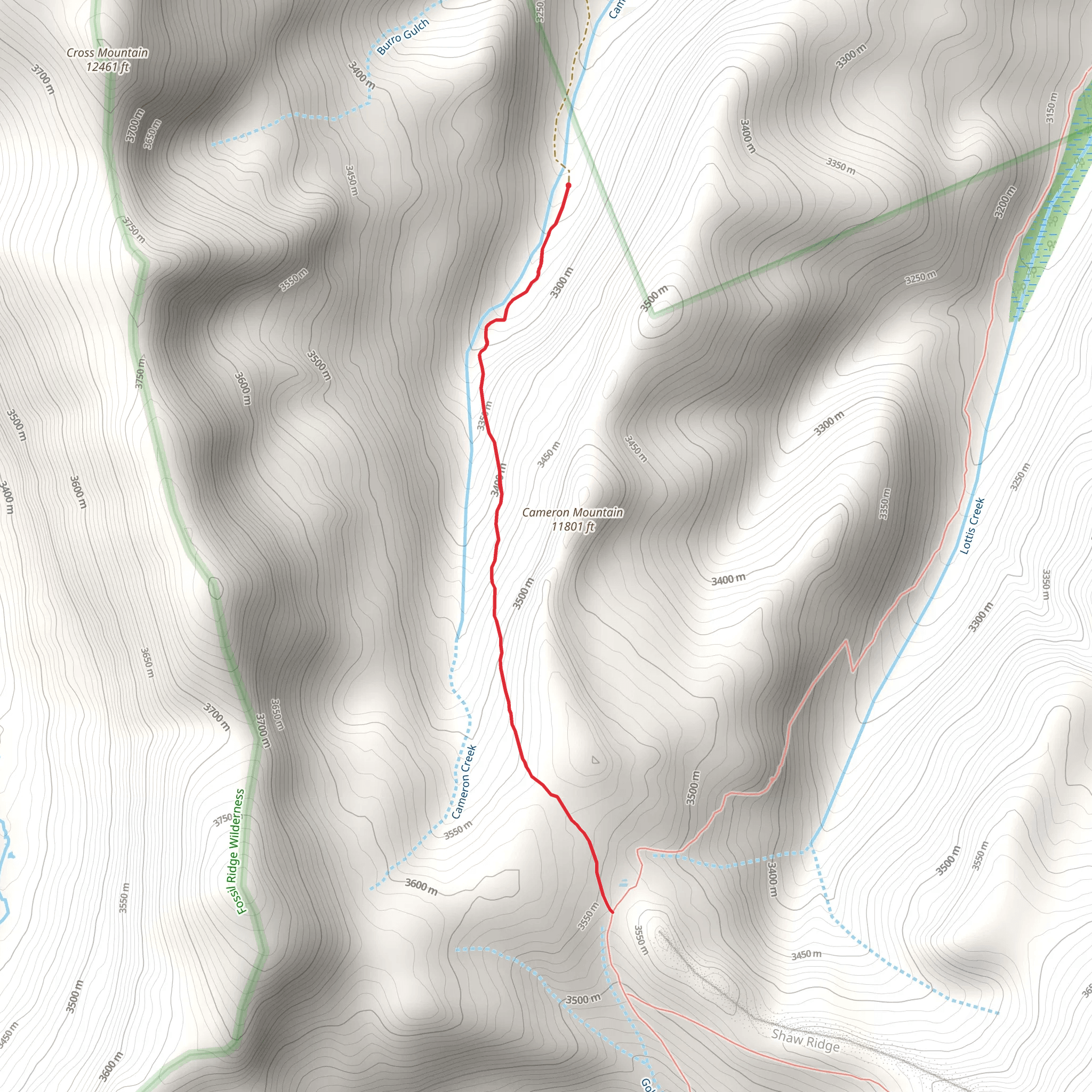Cameron Gulch Trail mobile static map