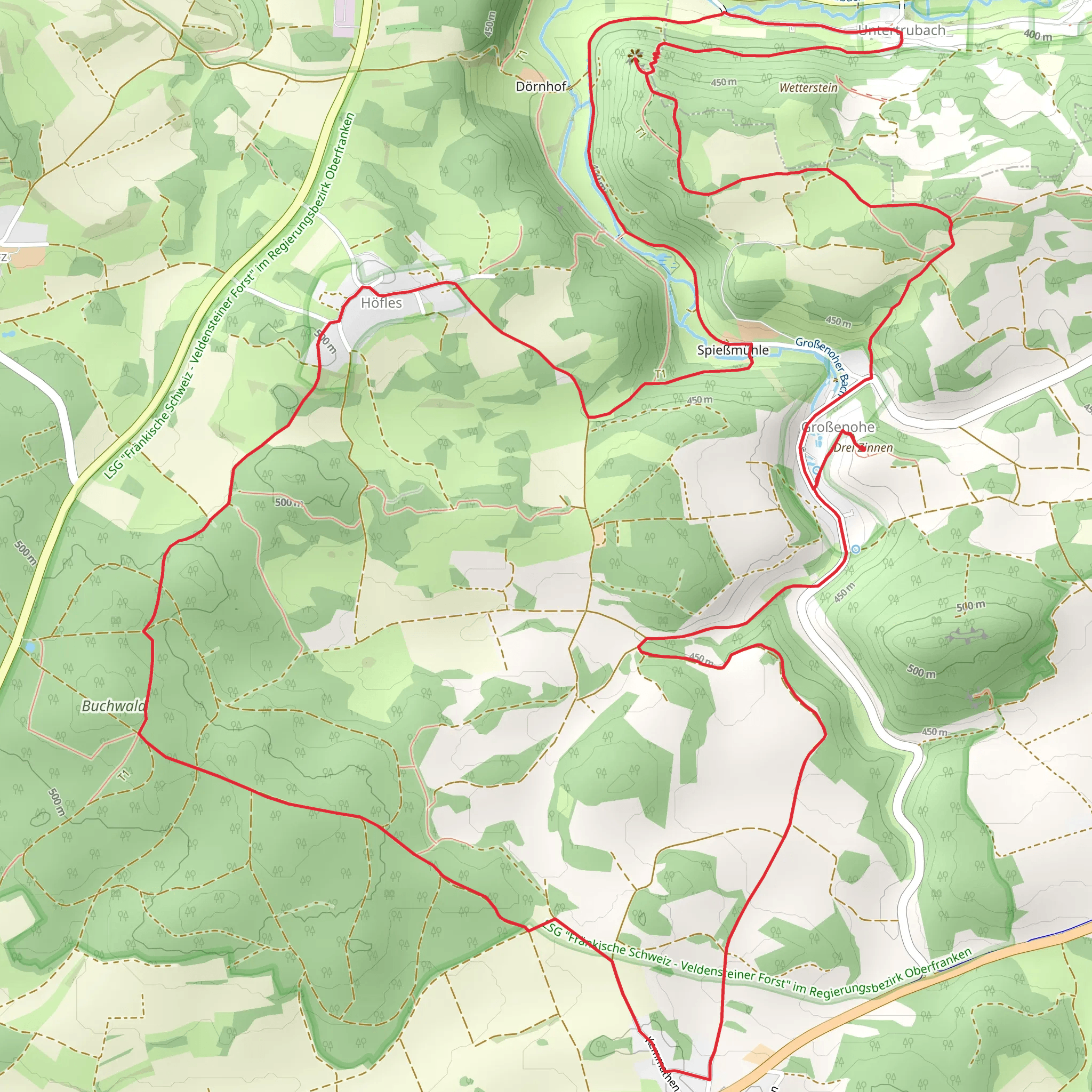 Großenohe and Hofles Loop mobile static map
