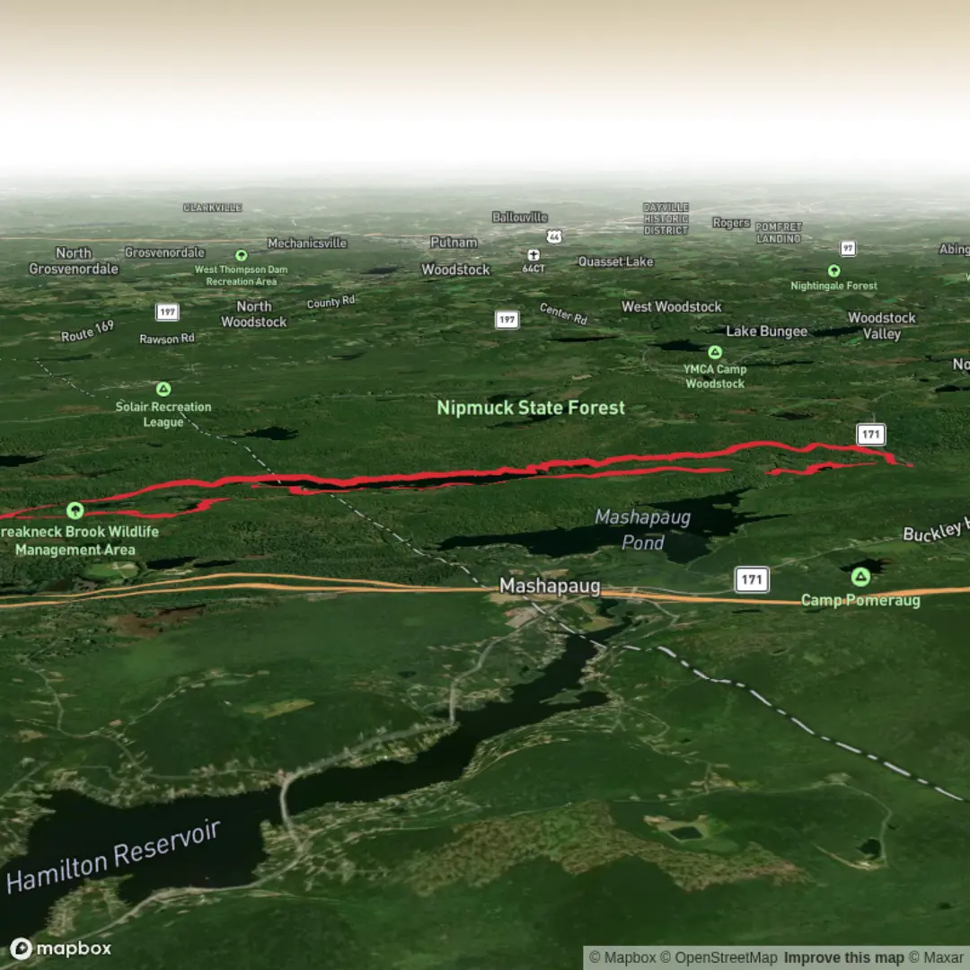 An image depicting the trail Breakneck Pond Snowshoeing Trip and its surrounding area.