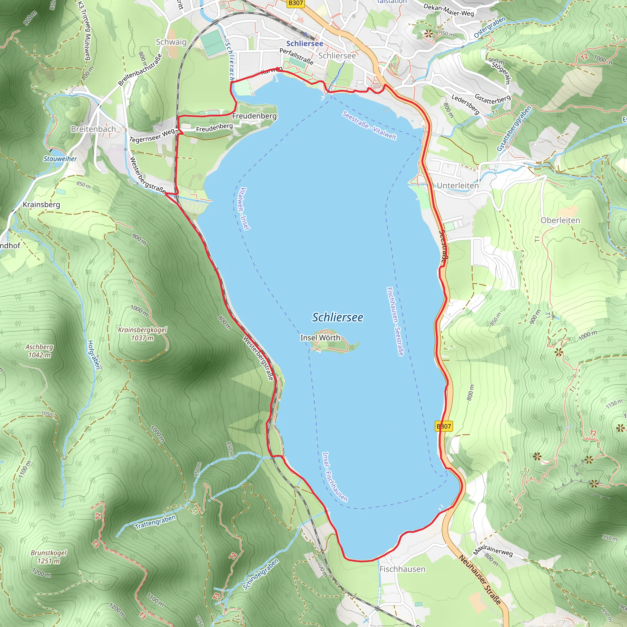 Schliersee via E -on Bayern Trail mobile static map