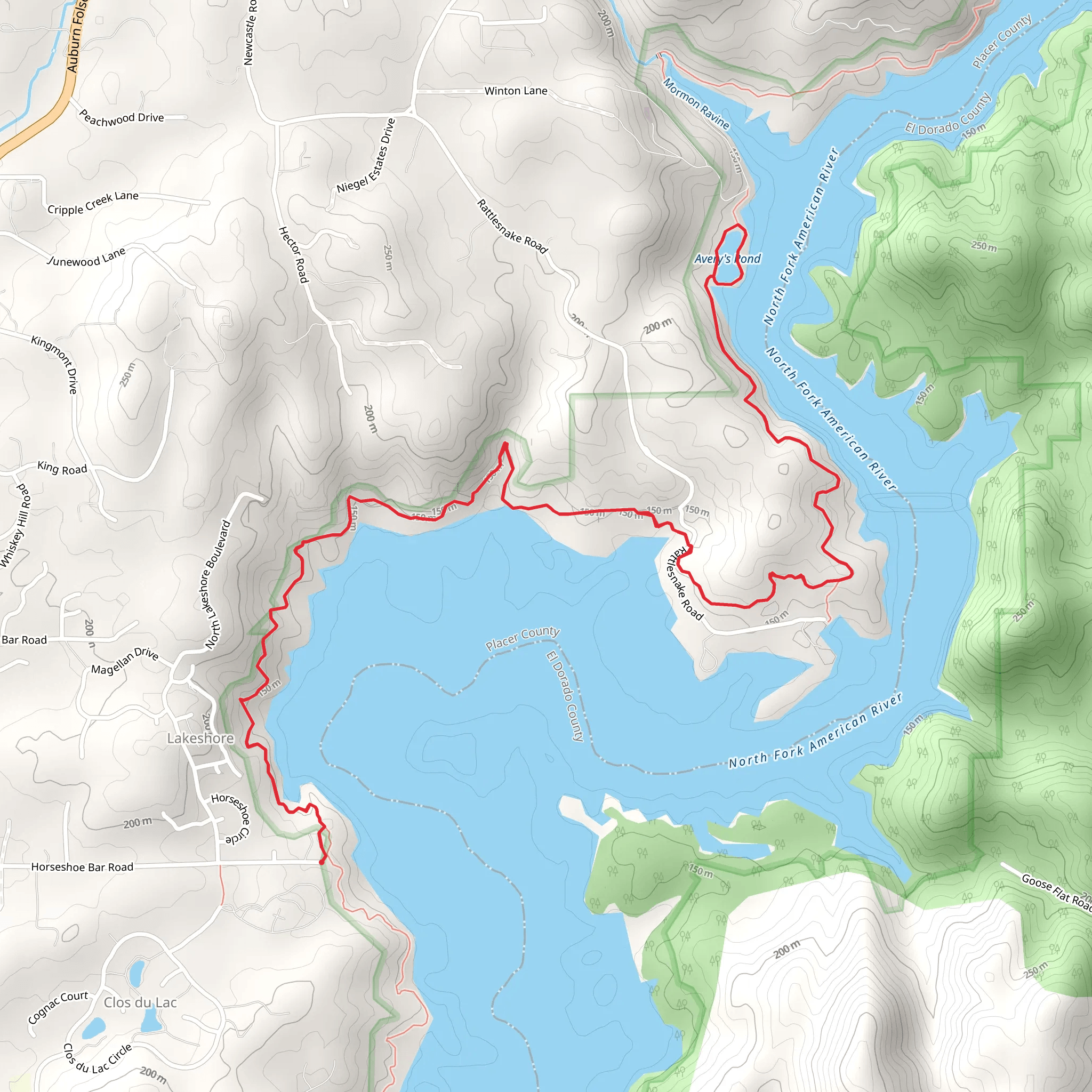 Avery's Pond - Pioneer Express Trail mobile static map