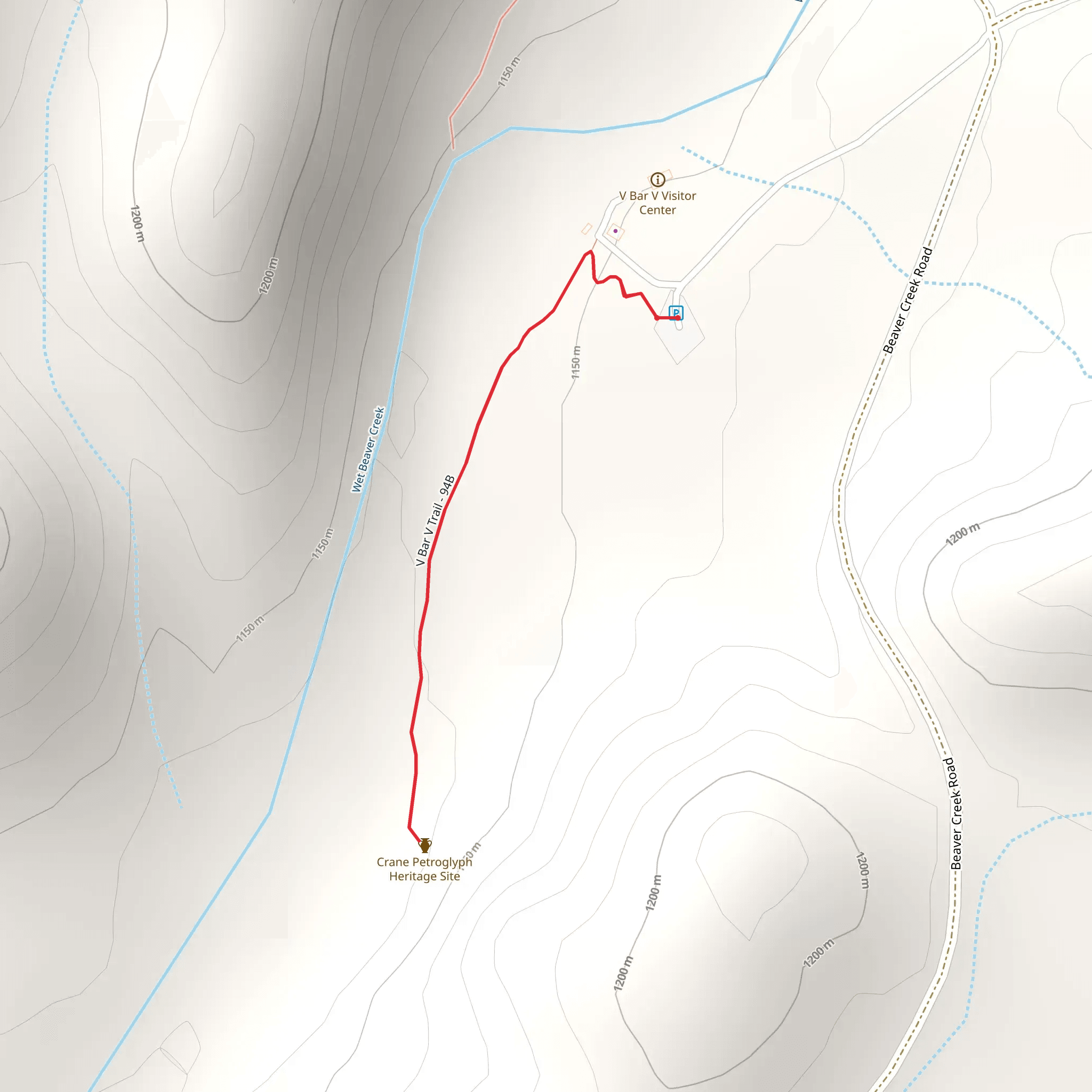 V Bar V Heritage Site Trail mobile static map