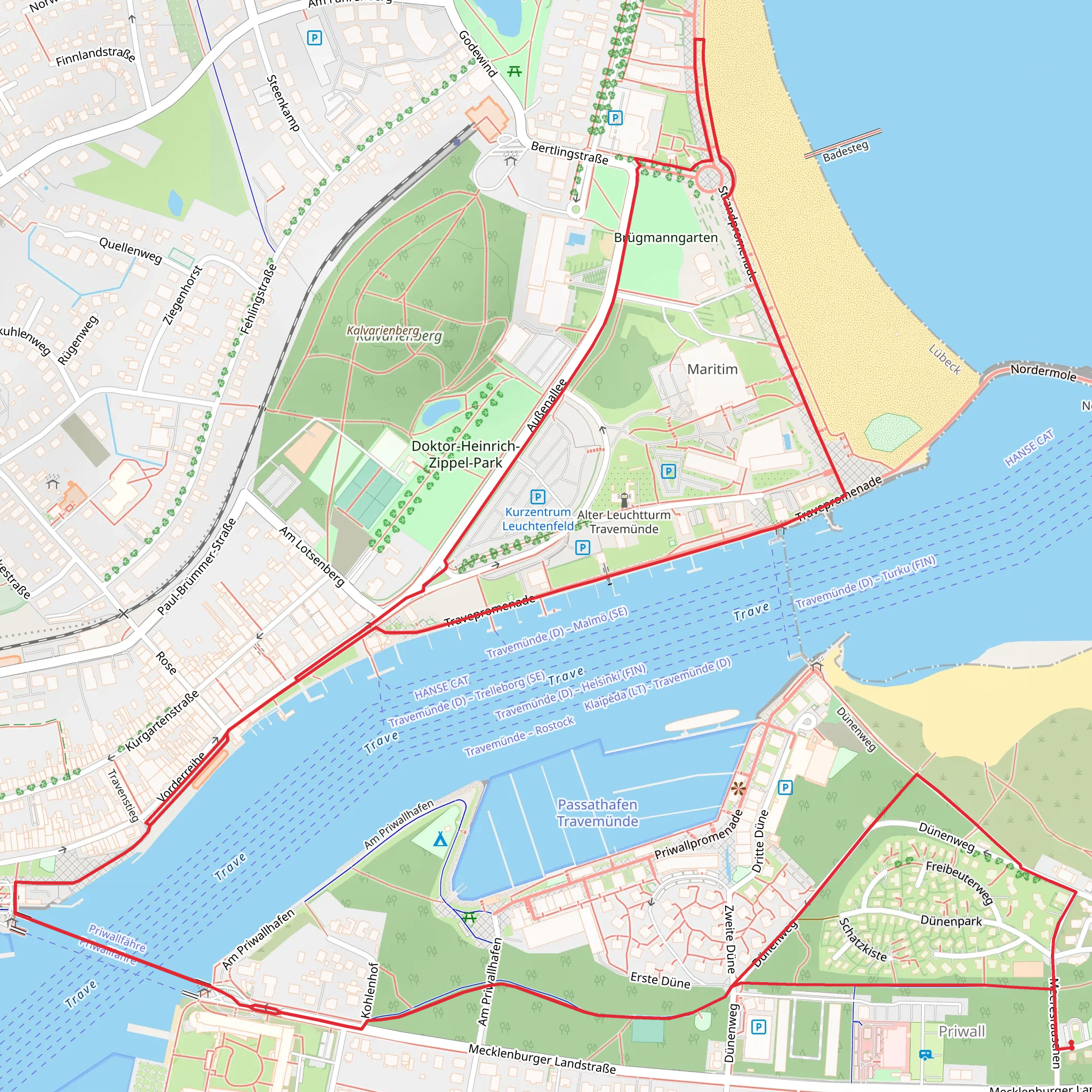 Trave via Travepromenade mobile static map