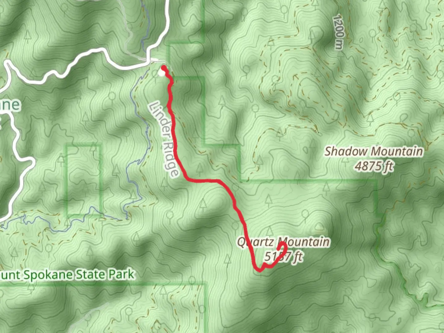 An image depicting the trail Quartz Mountain via Mountain View and its surrounding area.