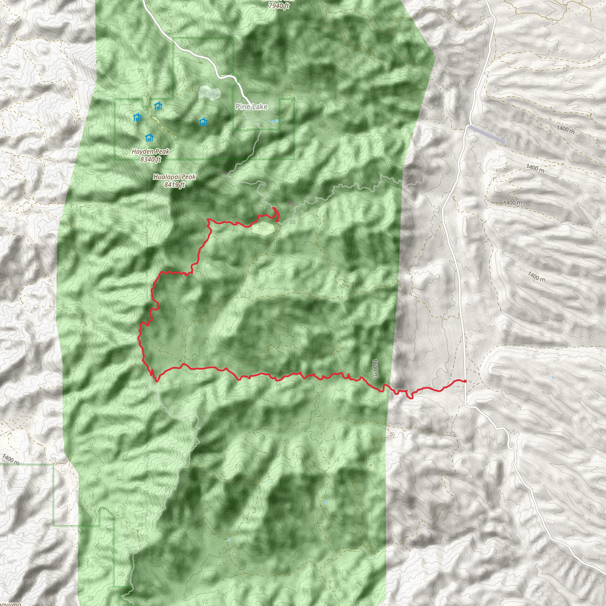 Moss Wash Trail mobile static map