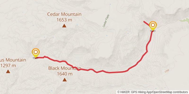 West Clear Creek Trail stage 2 Map