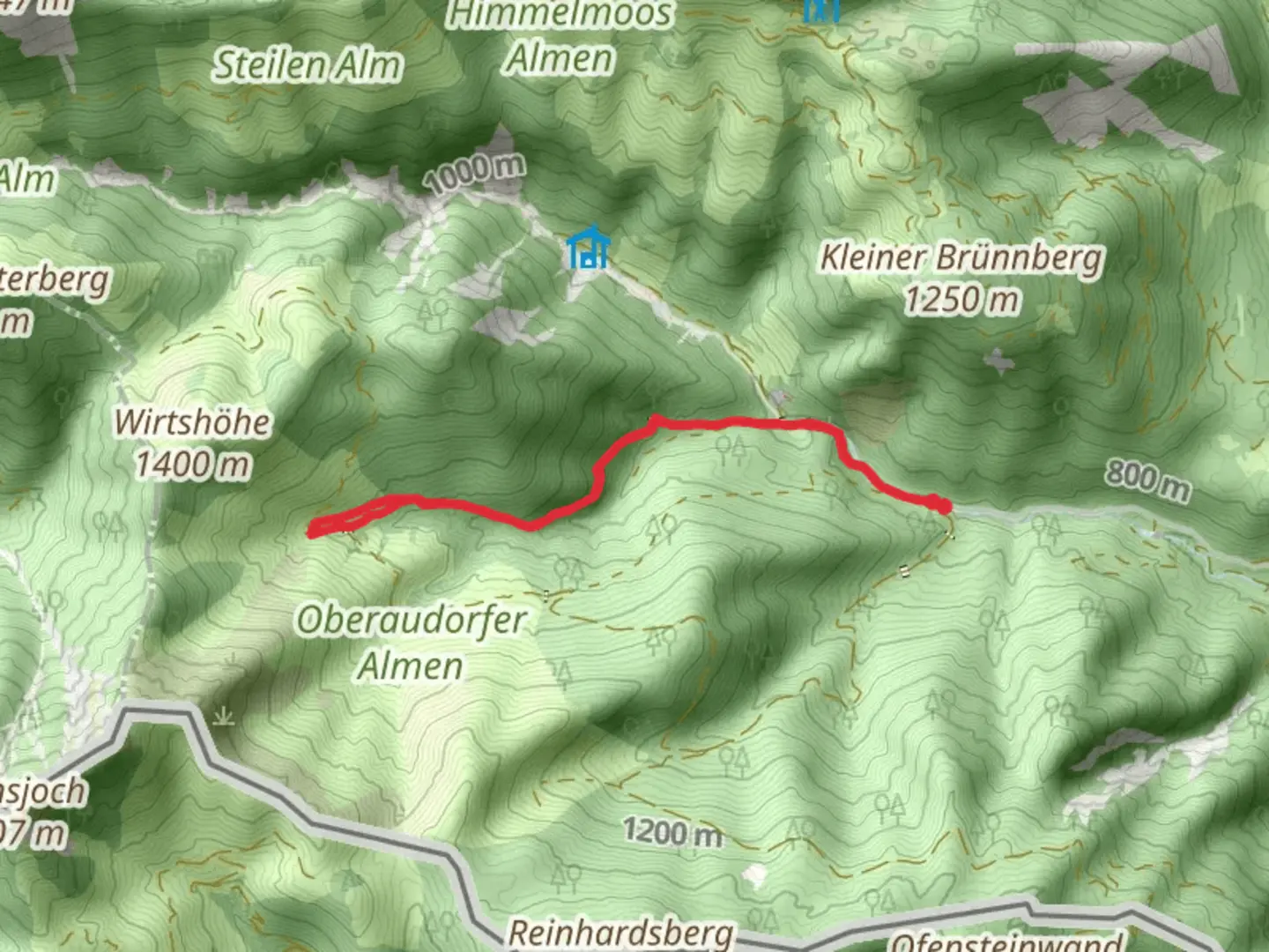 An image depicting the trail Giessenbach via Wanderweg 49 Kiefersfelden and Bruennstein and its surrounding area.