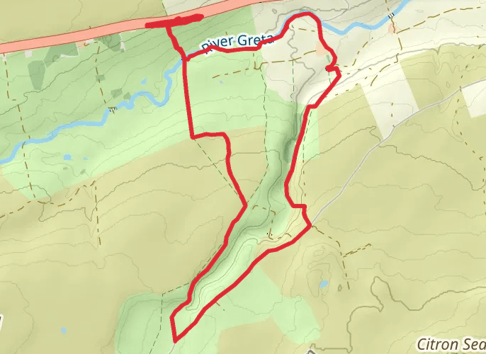 Sleightholme beck walk mobile static map